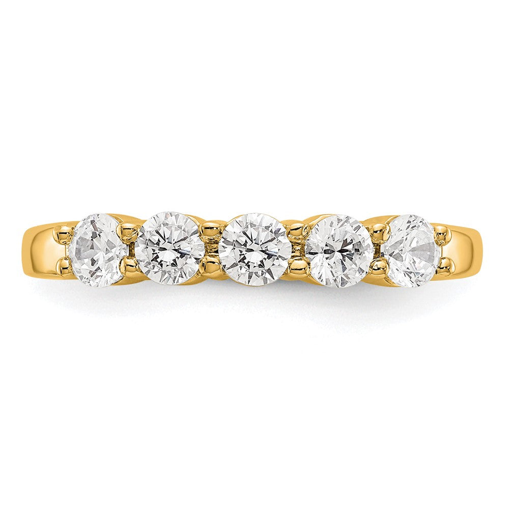True Origin 14K Gelbgold 5/8 Karat Im Labor Gezüchtet Diamant Vs+ F+ Komplett Rund Five Stein Ring
