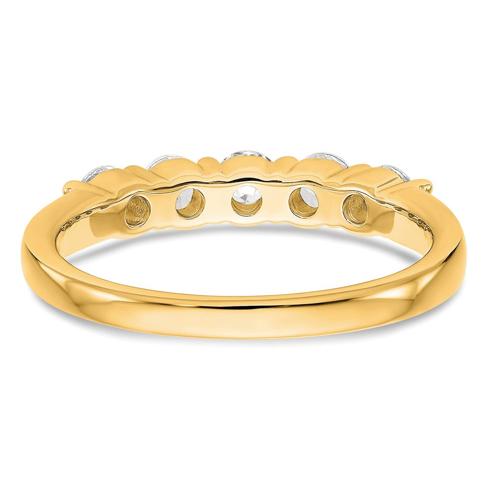 True Origin 14K Gelbgold 5/8 Karat Im Labor Gezüchtet Diamant Vs+ F+ Komplett Rund Five Stein Ring