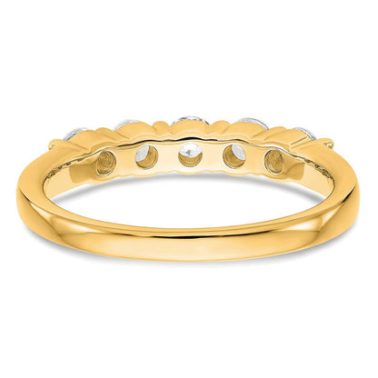True Origin 14K Gelbgold 5/8 Karat Im Labor Gezüchtet Diamant Vs+ F+ Komplett Rund Five Stein Ring