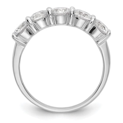 14K Weißgold 5 Stein Shared Krappen 1.65 Karat Komplett Rund Diamant Ring
