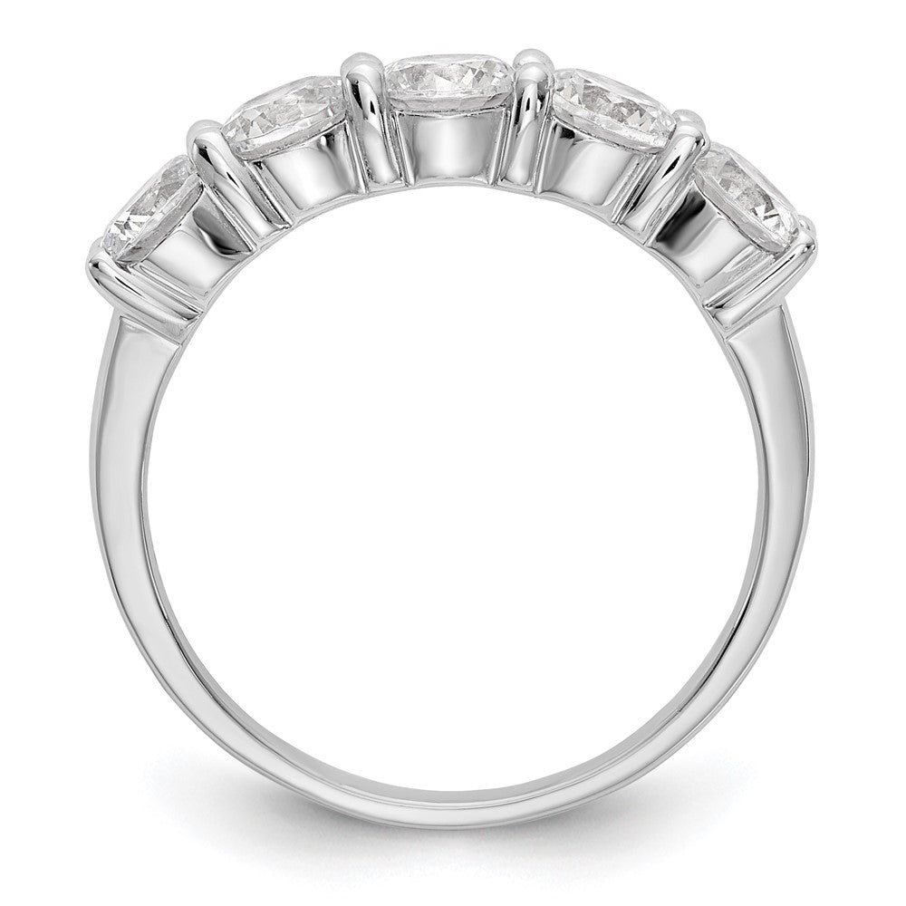 14K Weißgold Ring mit 5 natürlichen Diamanten (1,65 ct Gesamtgewicht)