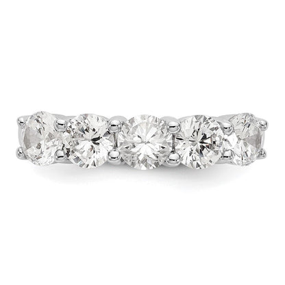 14K Weißgold 5 Stein Shared Krappen 1.65 Karat Komplett Rund Diamant Ring