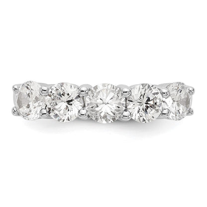 14K Weißgold Ring mit 5 natürlichen Diamanten (1,65 ct Gesamtgewicht)