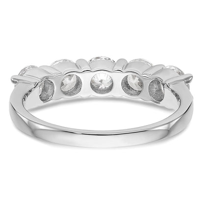 14K Weißgold 5 Stein Shared Krappen 1.65 Karat Komplett Rund Diamant Ring