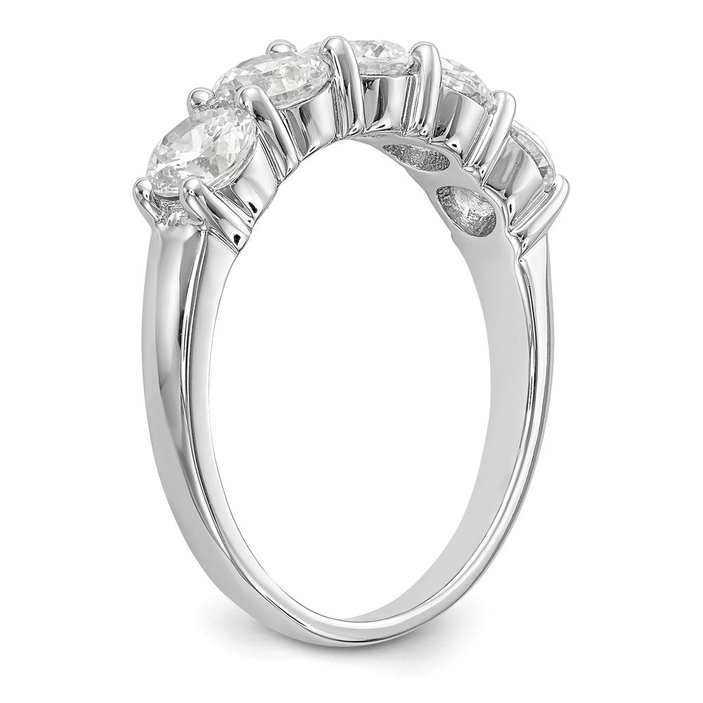 14K Weißgold Ring mit 5 natürlichen Diamanten (1,65 ct Gesamtgewicht)