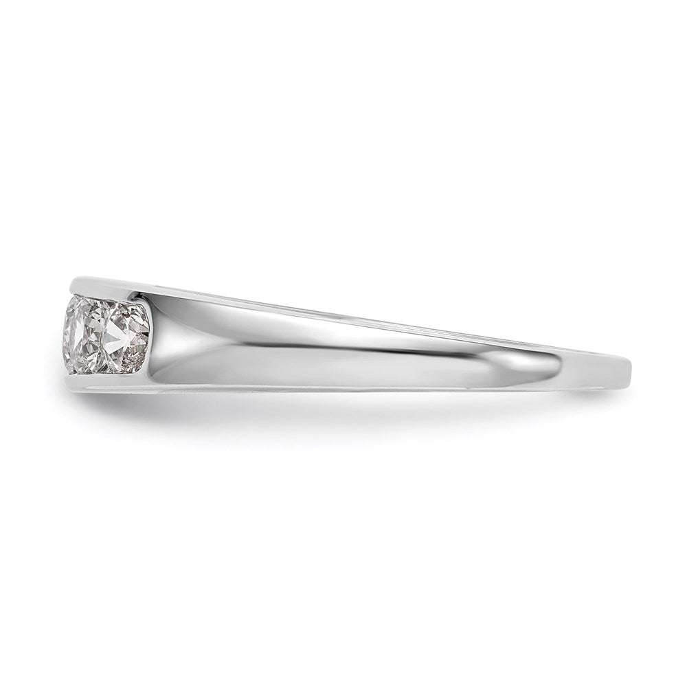 14K Weißgold Fünf-Stein-Ring mit natürlichen Diamanten in Kanalfassung