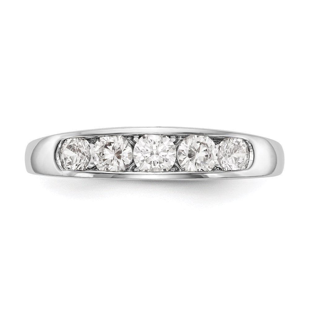 14K Weißgold Fünf-Stein-Ring mit natürlichen Diamanten in Kanalfassung