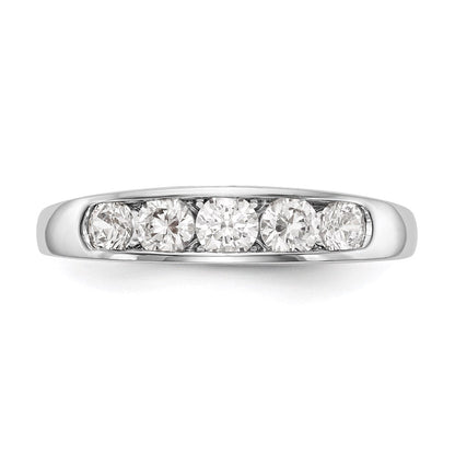 14K Weißgold Fünf-Stein-Ring mit natürlichen Diamanten in Kanalfassung