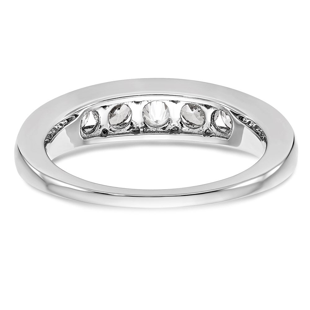 14K Weißgold Fünf-Stein-Ring mit natürlichen Diamanten in Kanalfassung