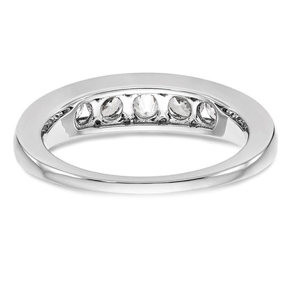 14K Weißgold Fünf-Stein-Ring mit natürlichen Diamanten in Kanalfassung