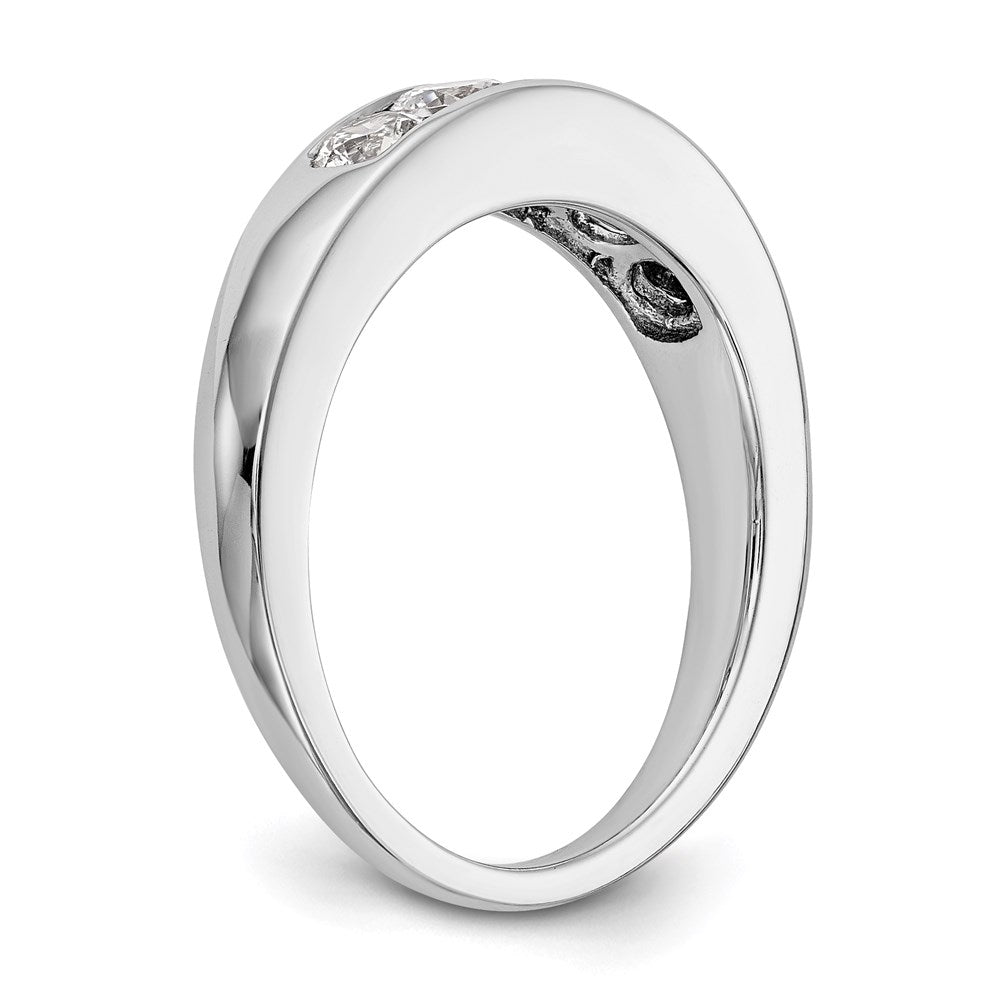 14K Weißgold Fünf-Stein-Ring mit natürlichen Diamanten in Kanalfassung