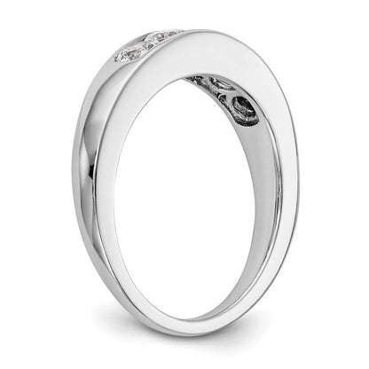14K Weißgold Fünf-Stein-Ring mit natürlichen Diamanten in Kanalfassung