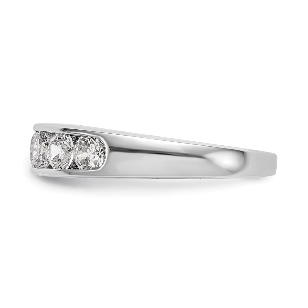 14K Weißgold Ehering kanalgefasst mit 5 natürlichen Diamanten