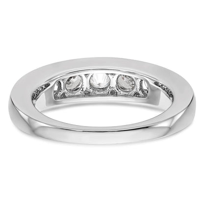 14K Weißgold Ehering kanalgefasst mit 5 natürlichen Diamanten