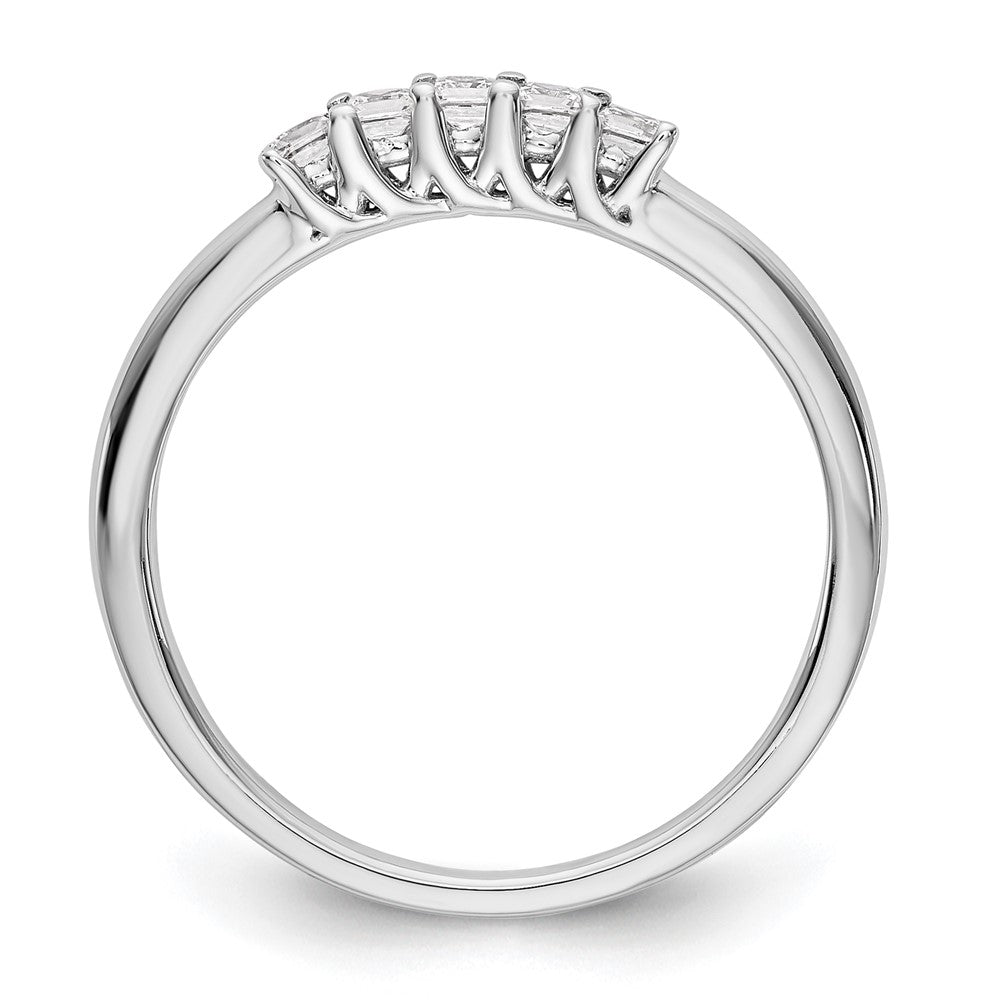 14K Weißgold Ehering mit 5 natürlichen Diamanten, 0,25 ct. Gesamtgewicht