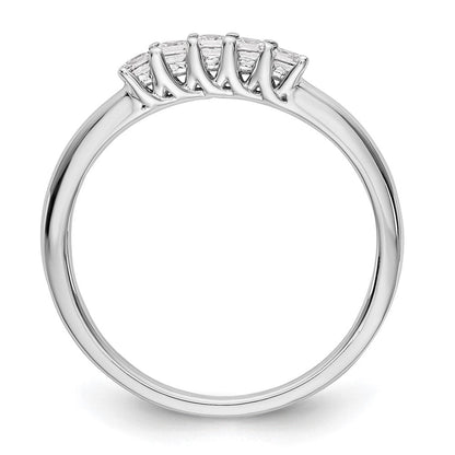 14K Weißgold Ehering mit 5 natürlichen Diamanten, 0,25 ct. Gesamtgewicht