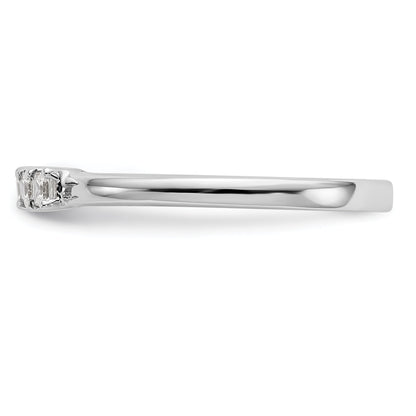 14K Weißgold Ehering mit 5 echten Diamanten