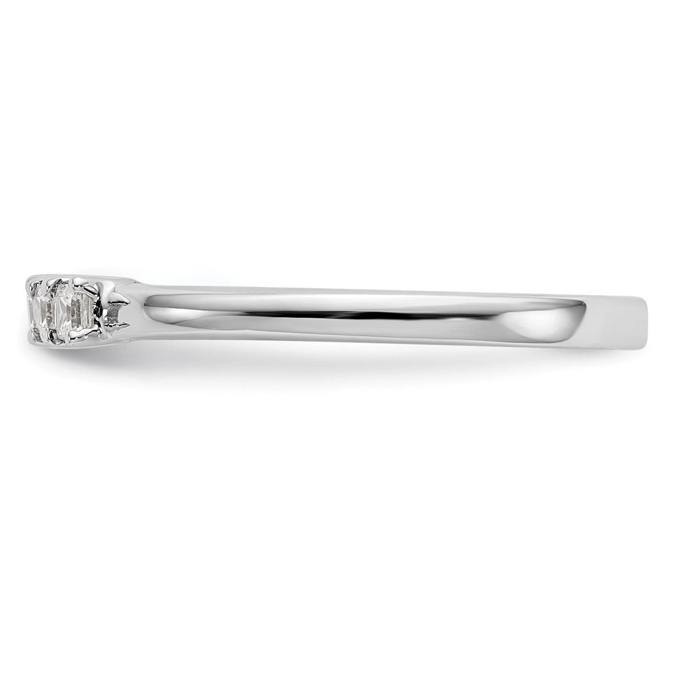 14K Weißgold Ehering mit 5 natürlichen Diamanten, 0,25 ct. Gesamtgewicht