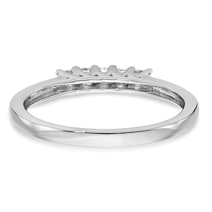 14K Weißgold Ehering mit 5 natürlichen Diamanten, 0,25 ct. Gesamtgewicht