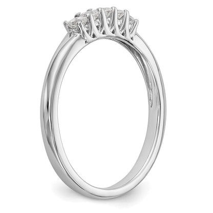 14K Weißgold Ehering mit 5 natürlichen Diamanten, 0,25 ct. Gesamtgewicht