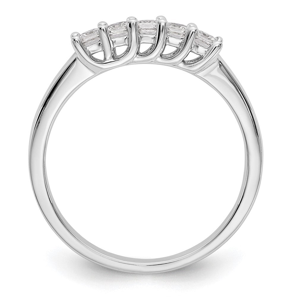 14K Weißgold Ehering mit 5 natürlichen Diamanten, 0,35 ct. Gesamtgewicht
