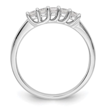 14K Weißgold Ehering mit 5 natürlichen Diamanten, 0,35 ct. Gesamtgewicht