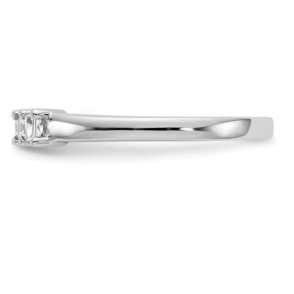 14K Weißgold Ring mit 5 echten Diamanten