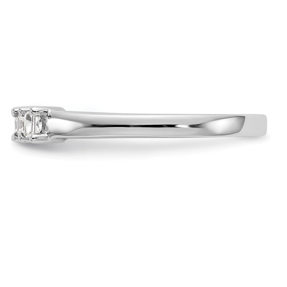 14K Weißgold Ehering mit 5 natürlichen Diamanten, 0,35 ct. Gesamtgewicht