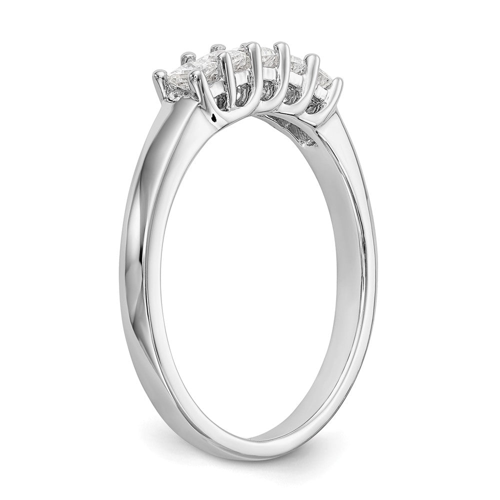 14K Weißgold Ehering mit 5 natürlichen Diamanten, 0,35 ct. Gesamtgewicht