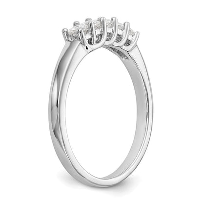 14K Weißgold Ehering mit 5 natürlichen Diamanten, 0,35 ct. Gesamtgewicht