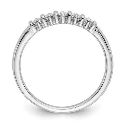 14K Weißgold Ehering mit 5 natürlichen Diamanten, 0,2 ct. Gesamtgewicht