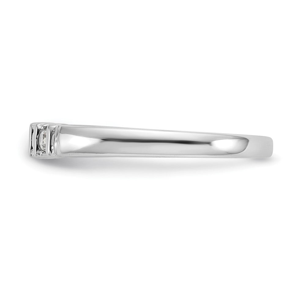 14K Weißgold Ehering mit 5 natürlichen Diamanten, 0,2 ct. Gesamtgewicht