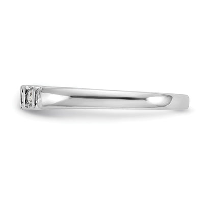 14K Weißgold Ehering mit 5 natürlichen Diamanten, 0,2 ct. Gesamtgewicht
