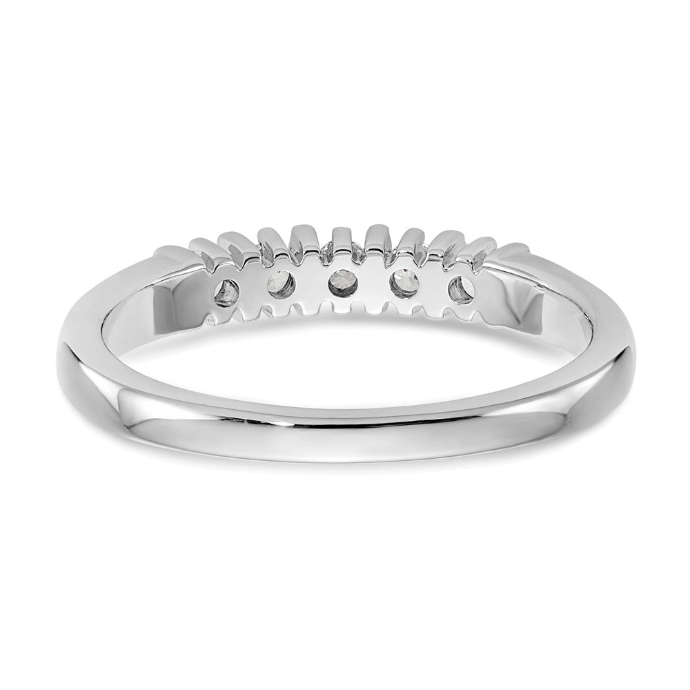 14K Weißgold Ehering mit 5 natürlichen Diamanten, 0,2 ct. Gesamtgewicht