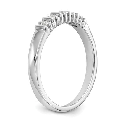 14K Weißgold Ehering mit 5 natürlichen Diamanten, 0,2 ct. Gesamtgewicht