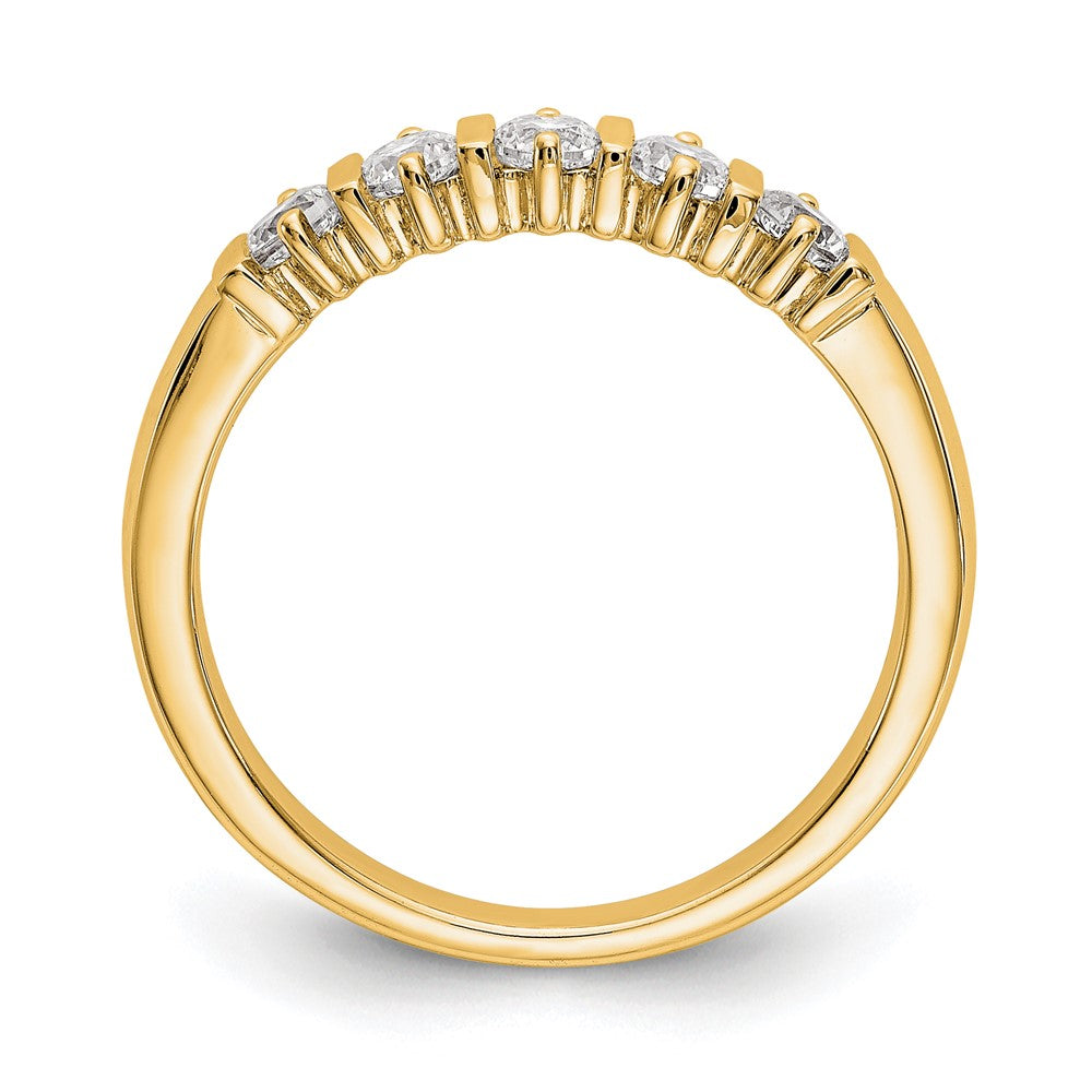 14K Gelbgold Ehering mit 5 natürlichen Diamanten