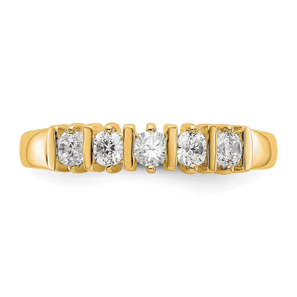 14K Gelbgold 5 Stein Diamant Ring