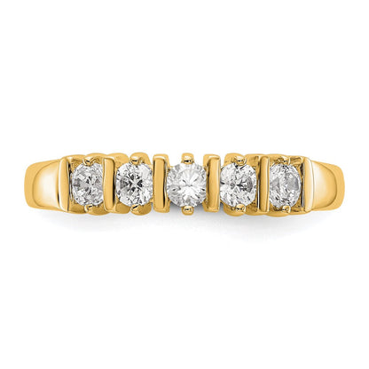 14K Gelbgold 5 Stein Diamant Ring