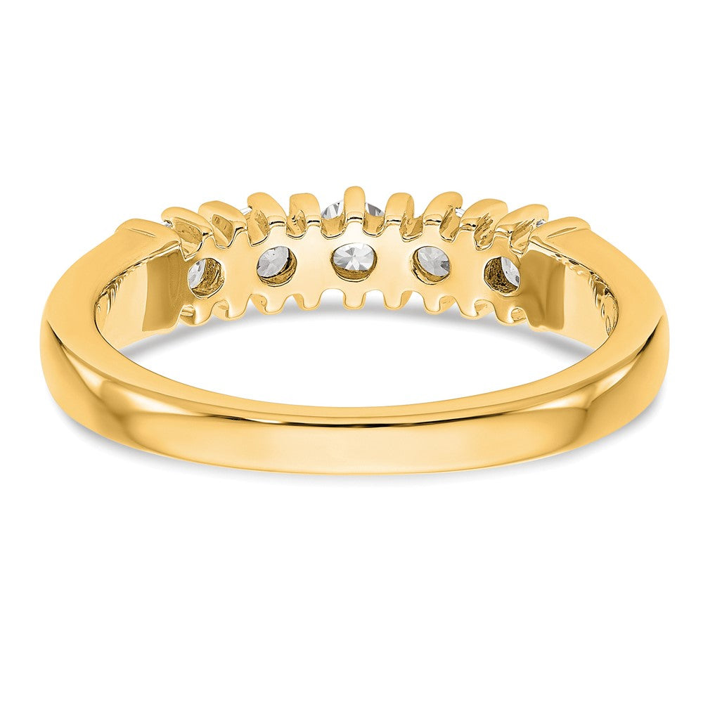 14K Gelbgold 5 Stein Diamant Ring