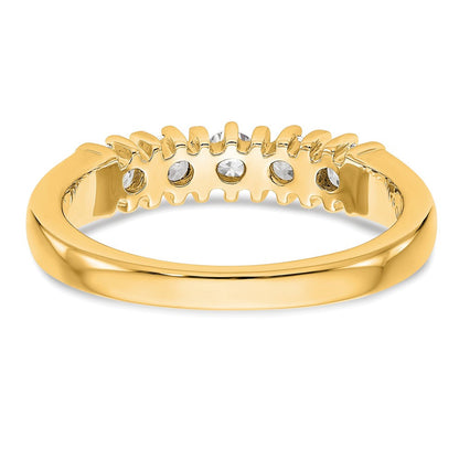 14K Gelbgold Ehering mit 5 natürlichen Diamanten (0,5 ct Gesamtgewicht)