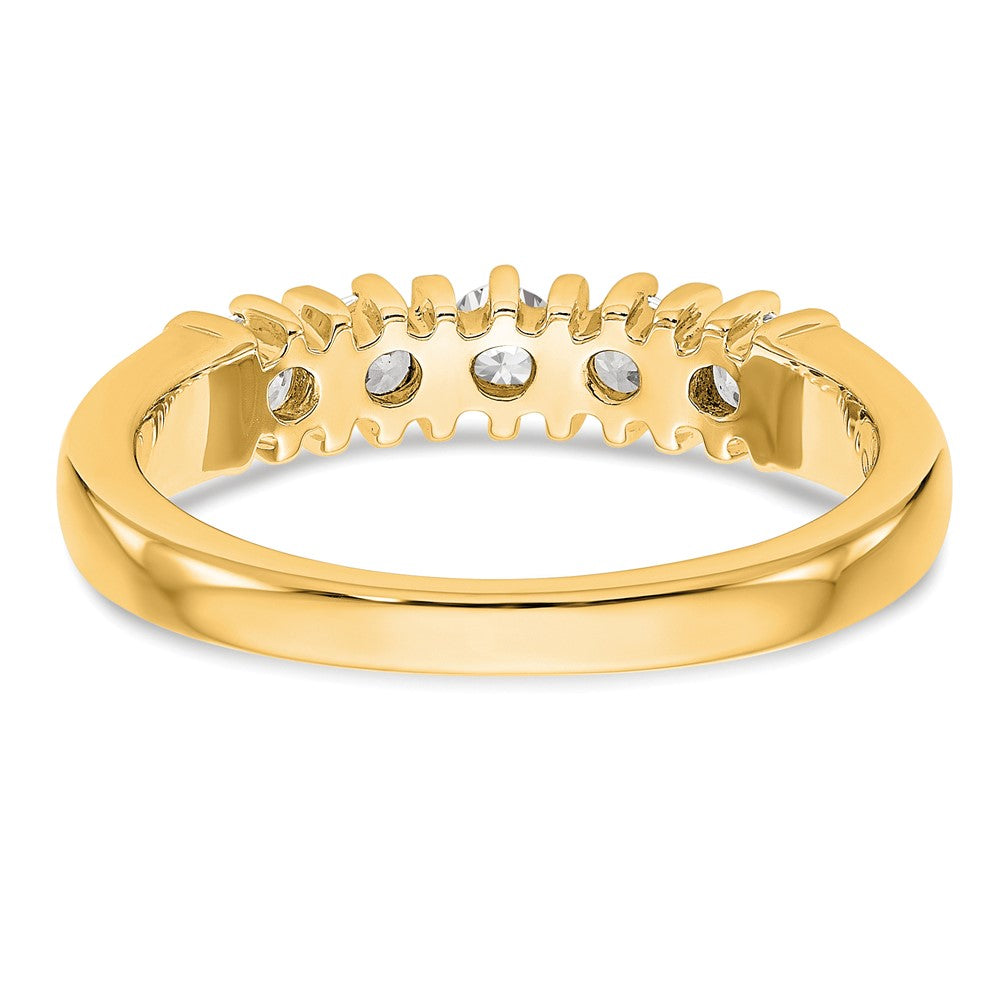 14K Gelbgold Ehering mit 5 natürlichen Diamanten