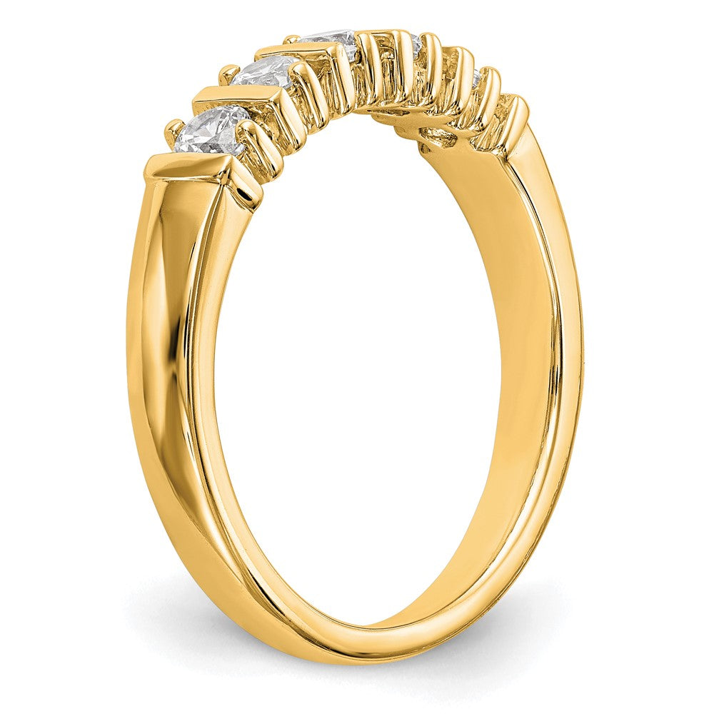 14K Gelbgold 5 Stein Diamant Ring