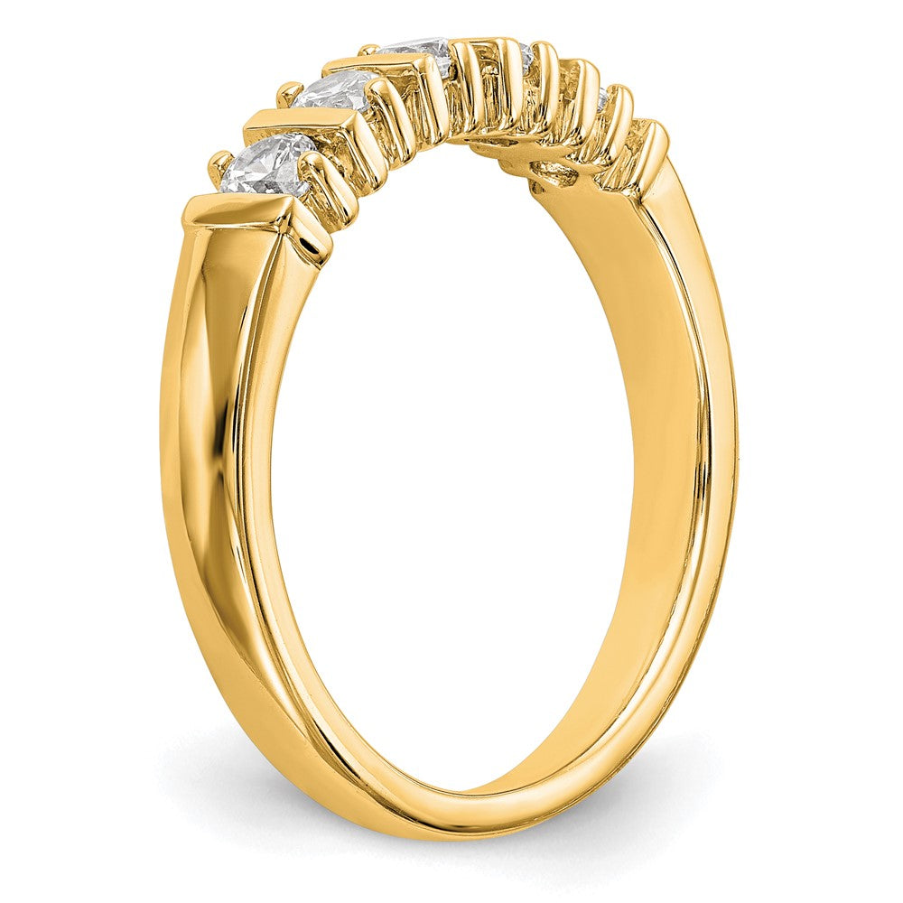 14K Gelbgold Ehering mit 5 natürlichen Diamanten (0,5 ct Gesamtgewicht)
