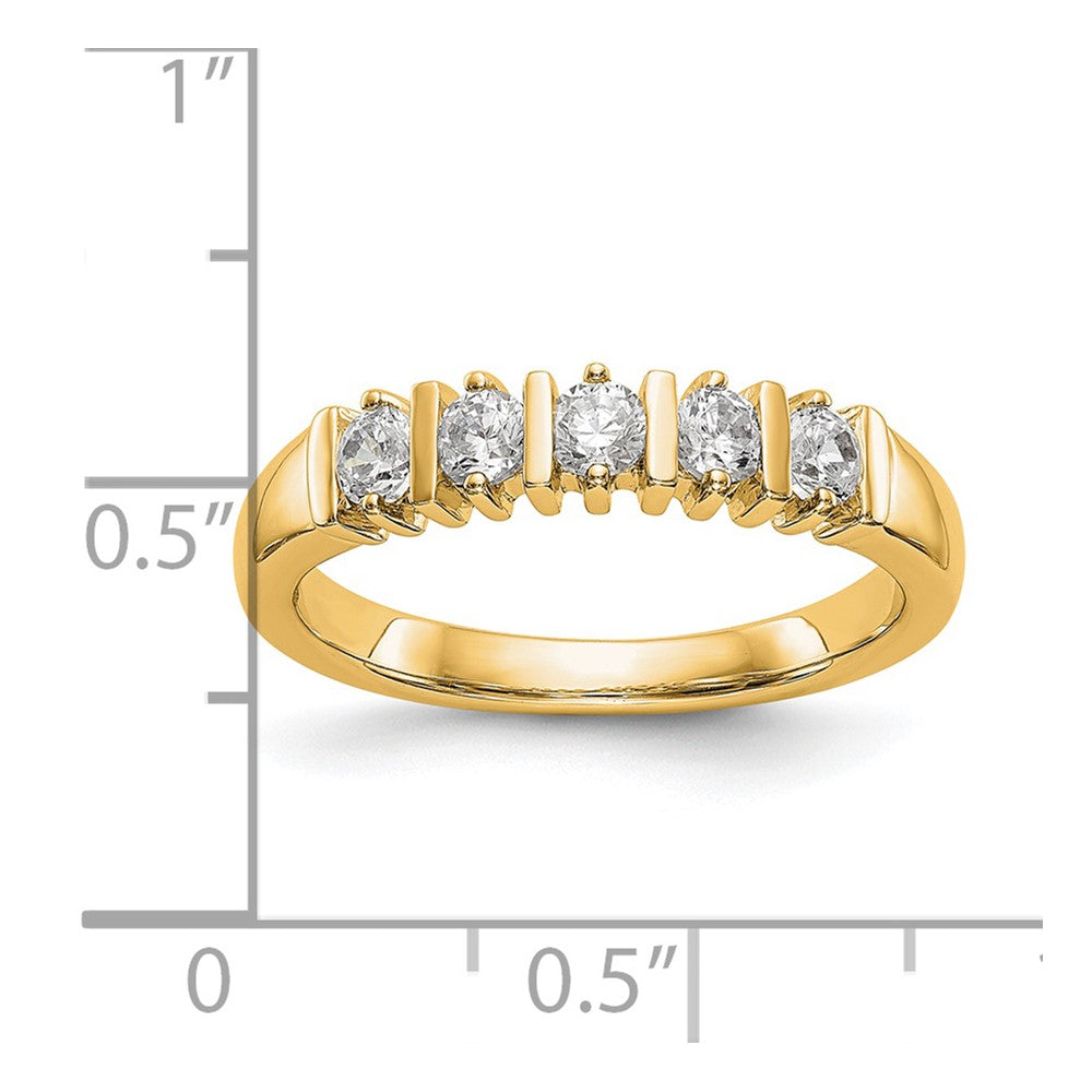 14K Gelbgold 5 Stein Diamant Ring