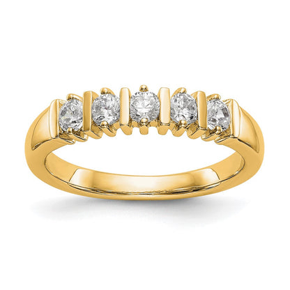 14K Gelbgold 5 Stein Diamant Ring