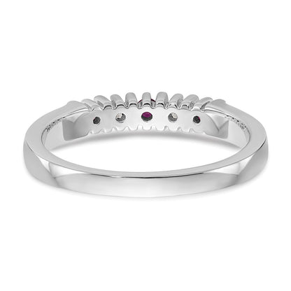 14K Weißgold Ehering mit natürlichen Diamanten und Rubinen