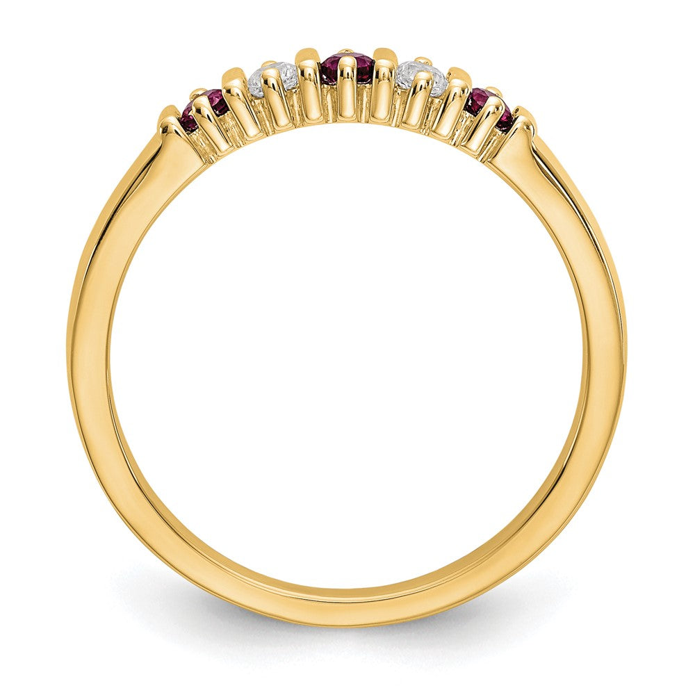 14K Gelbgold Echt Diamant mit Rubin Ring