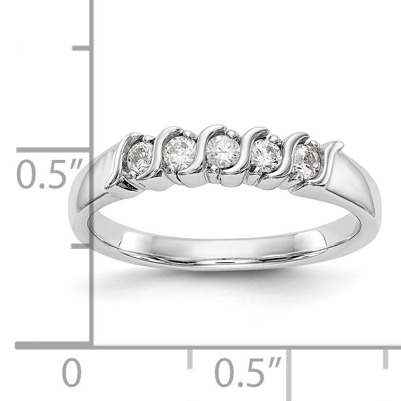14K Gelbgold 5 Stein Krappen Set 1/4 Karat Komplett Rund Diamant Ring