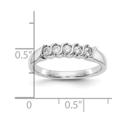 14K Weißgold Ehering mit natürlichen Diamanten, 0,225 ct. Gesamtgewicht