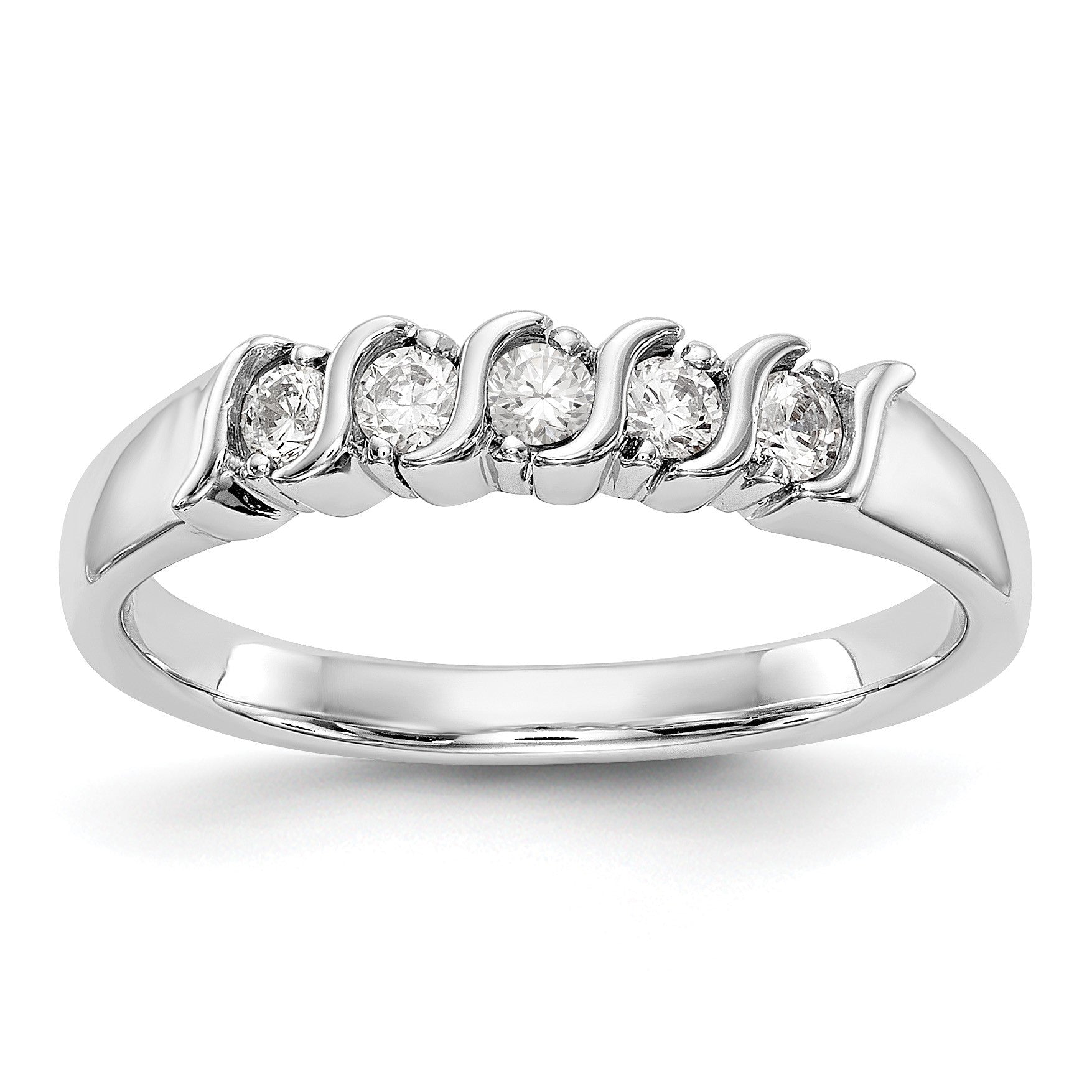 14K Gelbgold 5 Stein Krappen Set 1/4 Karat Komplett Rund Diamant Ring
